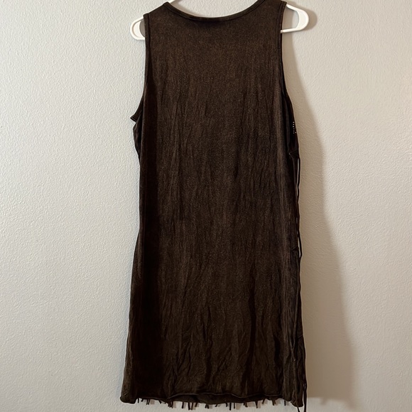 Wrangler dress with fringe. Brown. Medium. - Picture 4 of 5